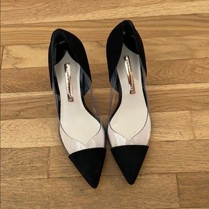 Sophia Webster pvc and black suede pumps